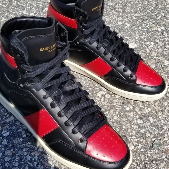 Saint laurent sl1 leather cheap high tops